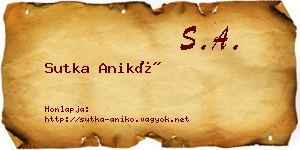 Sutka Anikó névjegykártya